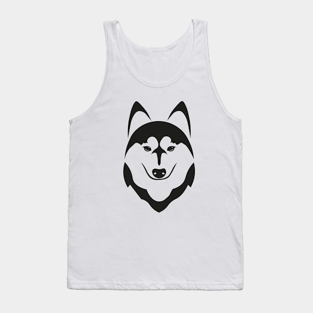 black husky dog head Tank Top by beautiful pets world